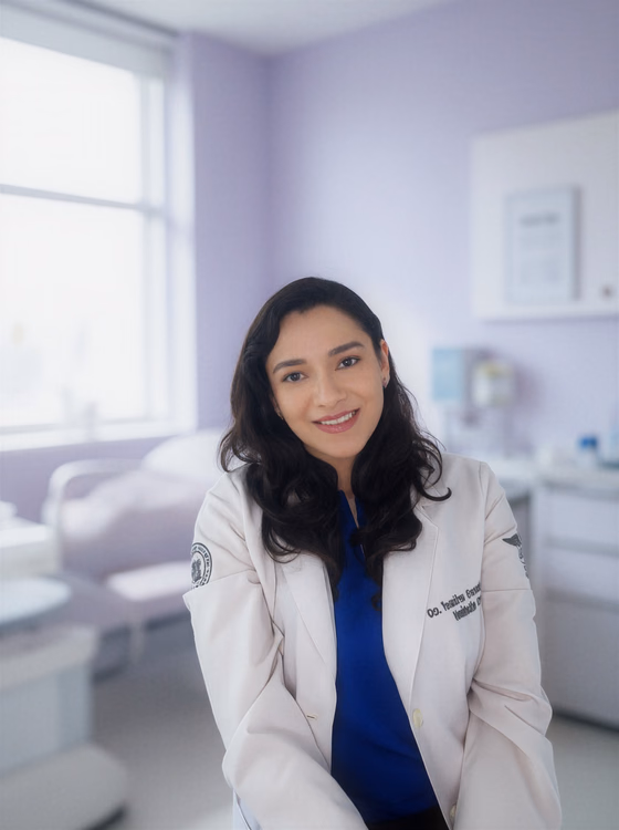 Dra. Yennifer Pascalis en su consultorio, médica especialista en nutrición clínica