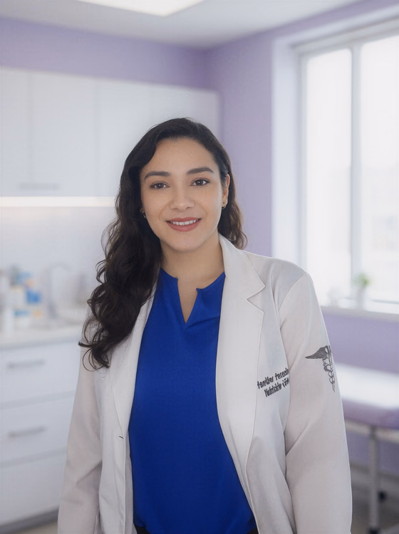 Dra. Yennifer Pascalis en su consultorio, médica especialista en nutrición clínica